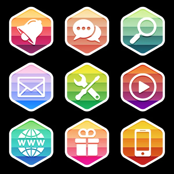 Uygulama simgeleri modaya uygun bir tasarım siyah. Vektör