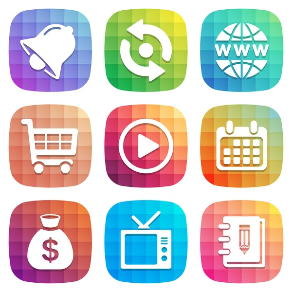 Son moda renkli simge seti. Vektör tasarım öğesi