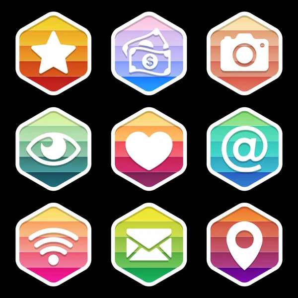 Uygulama simgeleri modaya uygun bir tasarım siyah. Vektör