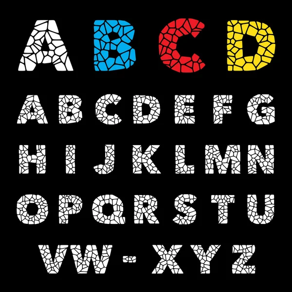 Mosaic puzzle alphabet set. Vector design — Stock Vector