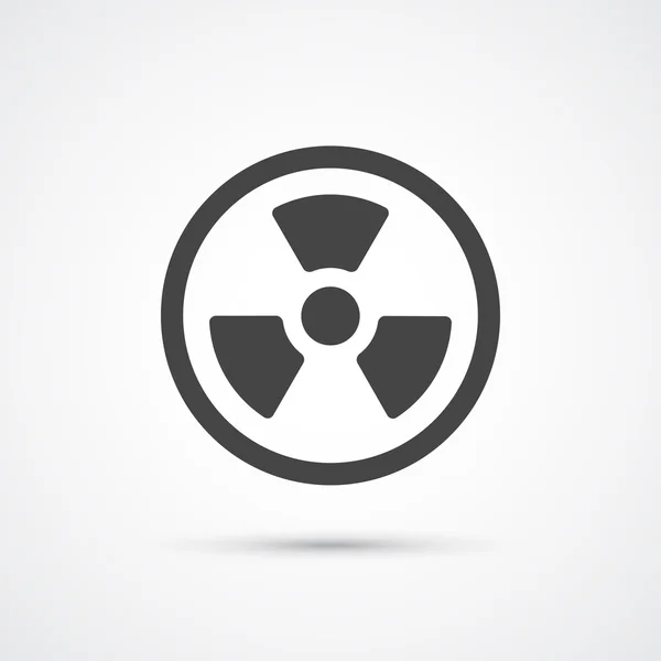 Icona di avvertimento radiazioni piatto alla moda — Vettoriale Stock