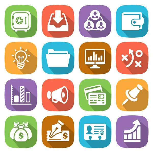 3 vektör trendy düz iş ve Finans simgesi ayarla