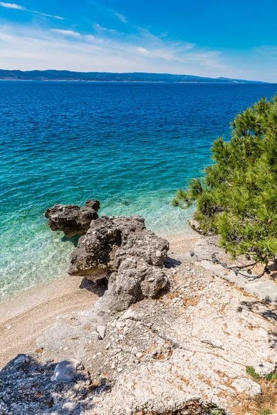 Kayalık sahil-Makarska Riviera, Dalmaçya, Hırvatistan