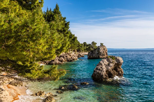 Βραχώδη ακτή-Makarska Riviera, Δαλματία, Κροατία — Φωτογραφία Αρχείου