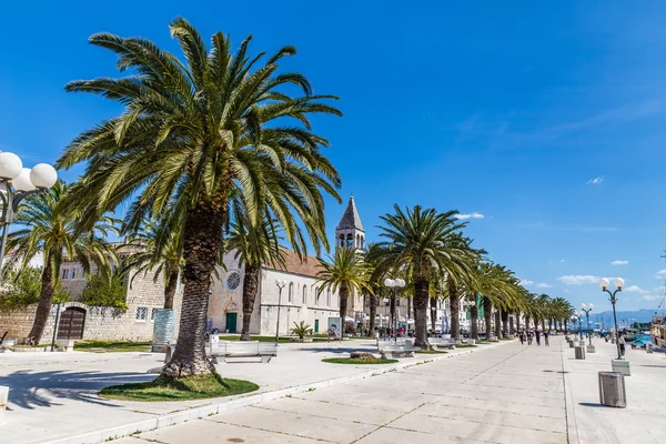 Tengerparti sétánya Palms - Trogir, Horvátország — Stock Fotó