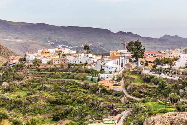 Vesnice v Barranco de Fataga-Gran Canaria, Španělsko — Stock fotografie