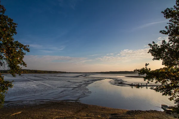 Estanque Rozmberk durante la puesta del sol-Trebon, República Checa — Foto de Stock