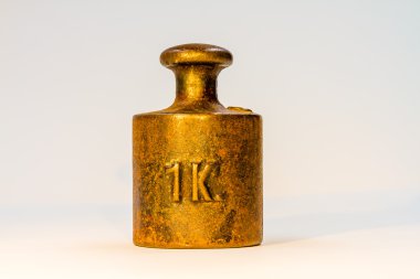 Vintage bir Kilogram altın kalibrasyon ağırlığı