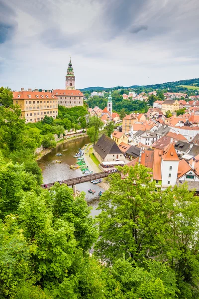 Kilátás a város központ-Cesky Krumlov, Cseh Köztársaság — Stock Fotó