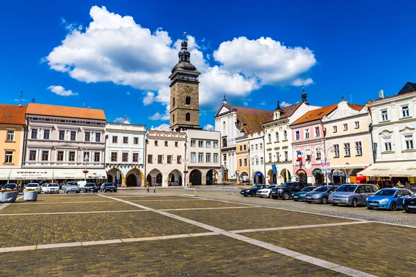 Plaza principal en Ceske Budejovice-República Checa — Foto de Stock