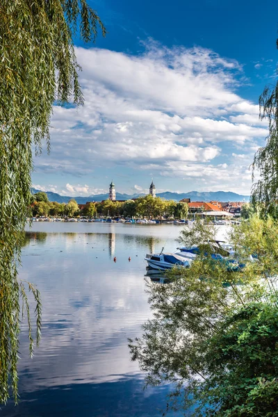 Lindau város-Bodensee, Németország, Európa megtekintése — Stock Fotó