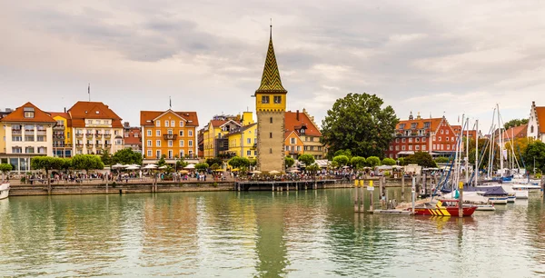 Port, wieża, budynki Lindau, Niemcy, Europa — Zdjęcie stockowe