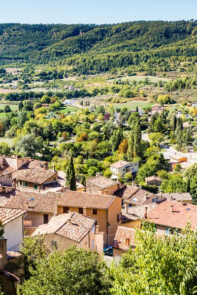 Vista del villaggio e Valle Moustiers St Marie — Foto Stock