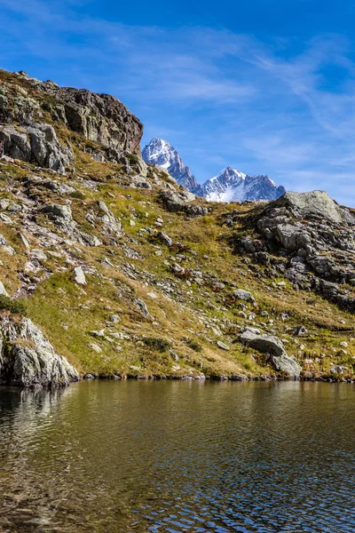 Lac des Cheserys And And Two Peaks - France — Stock Photo, Image