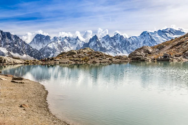 Lac des Cheserys And Mont Blanc - Francia — Foto de Stock