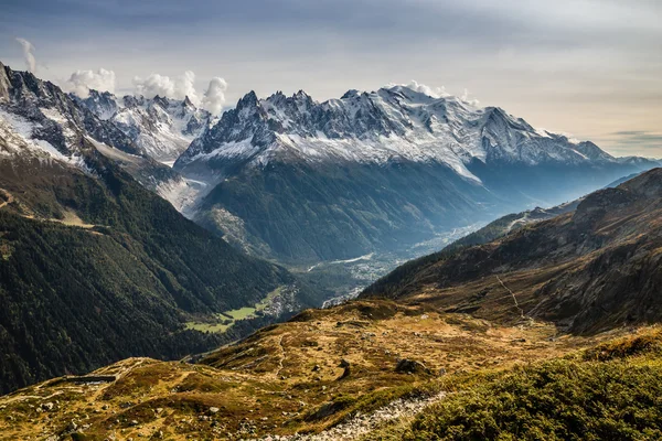 Gebergte met de Mont Blanc - Frankrijk — Stockfoto