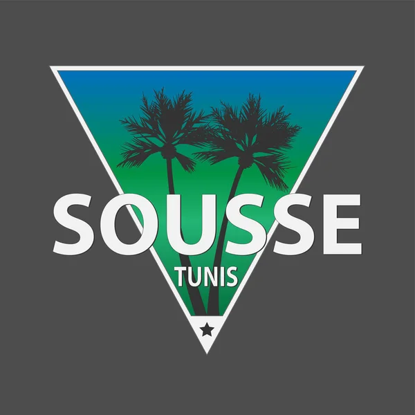 Tunesien verkauft neue abstrakte Logo-Symbol-Taste Etikettenvektor — Stockvektor