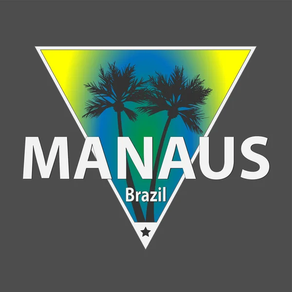 Manaus City in the Jungle Rainforest - Βραζιλία, Νότια Αμερική — Διανυσματικό Αρχείο
