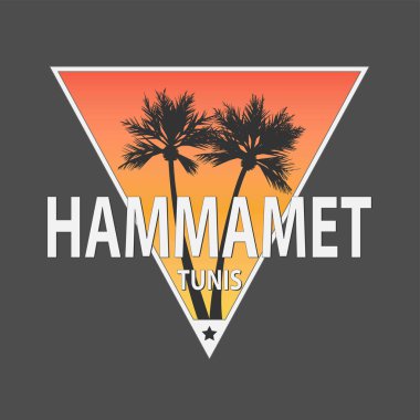 hammamet tunis Yeni soyut logo simgesi etiketi vektörü