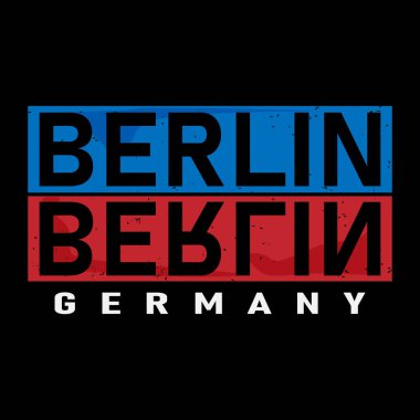 Vektör illüstrasyonu Berlin, Almanya. Tipografi, tişört grafikleri, baskı, poster, afiş, broşür, kartpostal