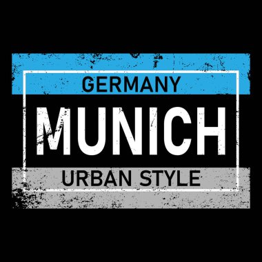 Vektör illüstrasyonu Münih, Almanya, tişörtler için şık grafik tasarımı, klasik tasarım, tişört grafikleri