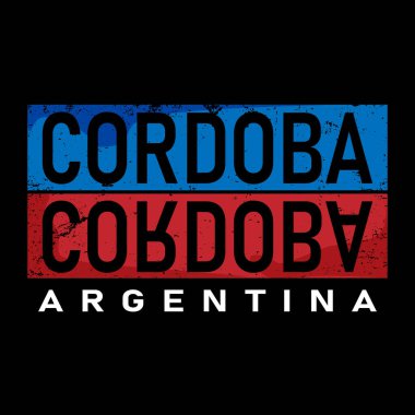 Cordoba Arjantin. Şehir Tasarım Vektörü. T-Tişört logosu