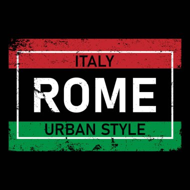 Arka plan illüstrasyon tişört tasarımı üzerine Roma sloganı