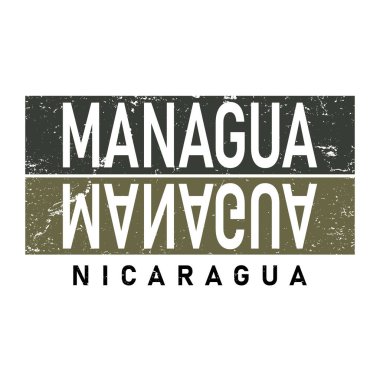 managua nicaragua kartı ve harf tasarımı renkli renk ve tipografik simge tasarımı