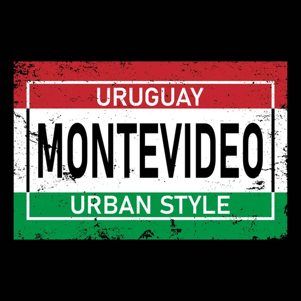 Montevidéu. Cidade do Uruguai. Design de vetor de logotipo editável. — Vetor de Stock