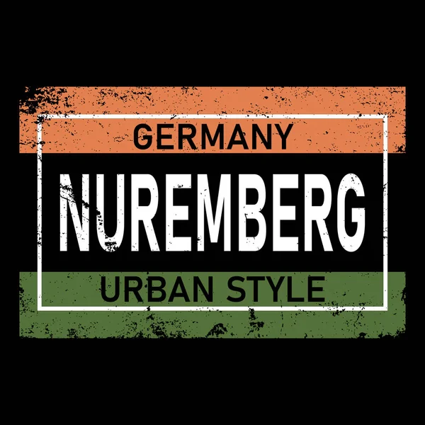 Norimberské písmo v původním stylu. Evropské město pro tisk, reklamu, identitu. Ručně kreslené turistické umění ve vysoké kvalitě. Cestování a dobrodružství — Stockový vektor