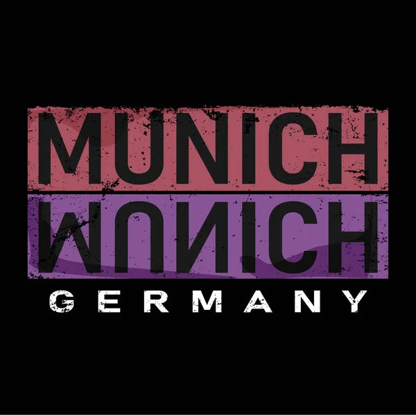 Munich, t-shirt imprimé affiche vectorielle illustration sur blanc — Image vectorielle