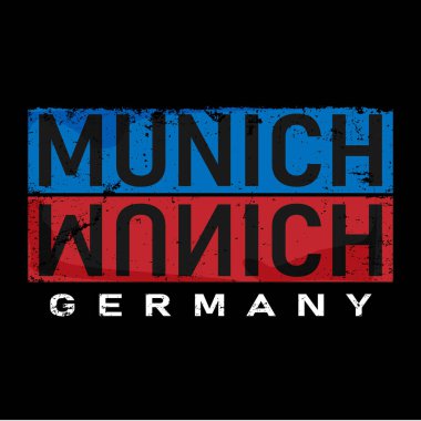 Münih, Almanya, mektuplar, metin tipografisi grafik stok vektör illüstrasyon tasarımı