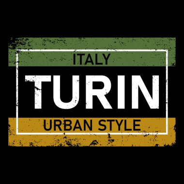 Torino Şehri Typography vektör tasarımı. Tişört, poster, kart ve daha fazlası için tebrikler.