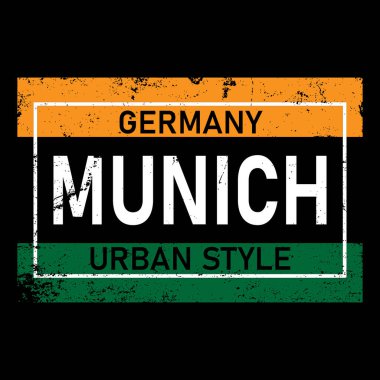 Münih. Almanya şehri. Düzenlenebilir logo vektör tasarımı.
