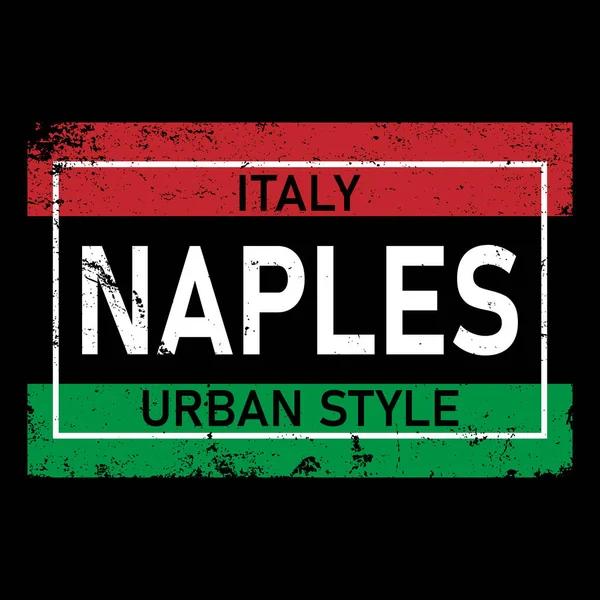 Naples City Typography vector design. Greetings for T-shirt, poster, card and more — Stock Vector