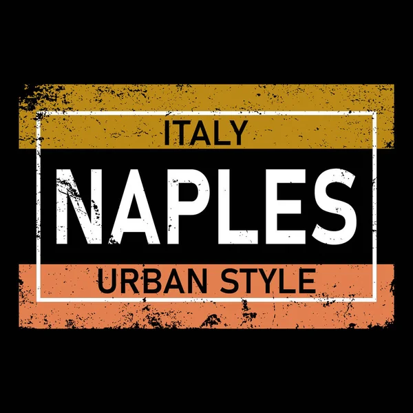 Неаполь. Разноцветная контрастная изолированная надпись. Итальянский Неаполь для отпечатков на одежде, футболках, баннере, флаере, открытках, сувенирах. Радужные цвета. Векторная картинка — стоковый вектор