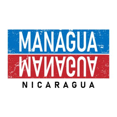 Doku Tasarımı İllüstrasyon Vektörü Managua Metni. TEE SHIRT DESIGN