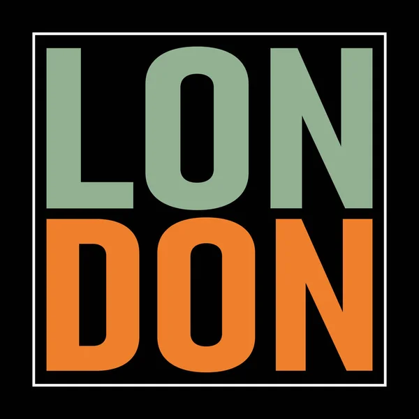 Ilustrowany plakat londyński z typografią. Ilustracja wektora. — Wektor stockowy