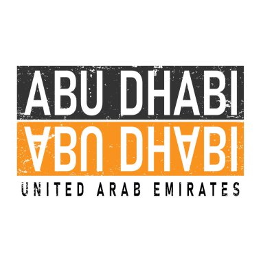 Tişört tasarımı için Abu dhabi şehrinin hat vektörü alıntısı