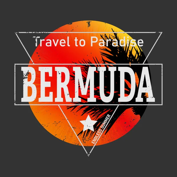 Gráfico tee triángulo bermuda en un diseño vectorial de fondo oscuro — Vector de stock