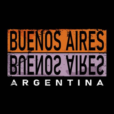 Buenos Aires, beyaz arkaplanda tişört tasarımı