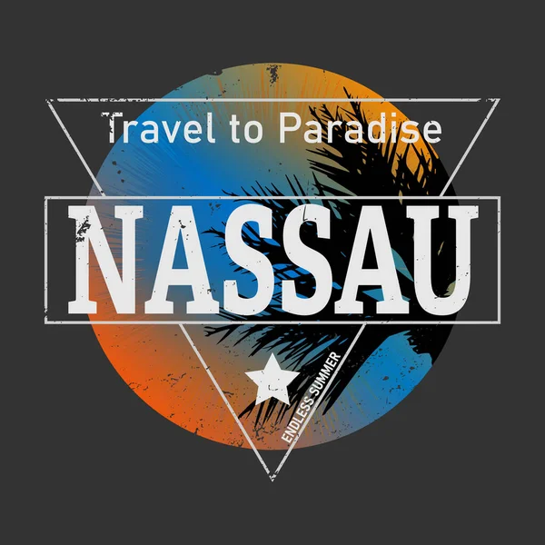 Miasto Nassau jest stolicą Bahamów. Wektor dekoracyjny obiekt do dekoracji i druku koszuli projektu — Wektor stockowy