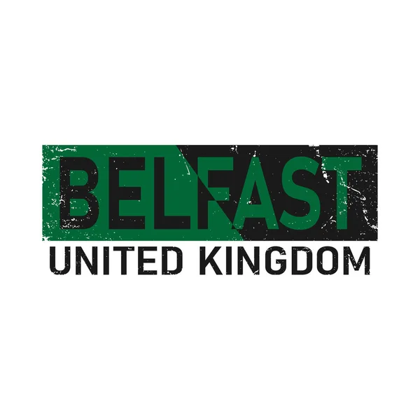 Belfast. Cidade da Irlanda. Design de vetor de logotipo editável. — Vetor de Stock