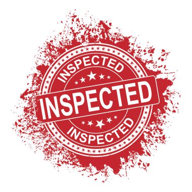 Soyut, kauçuk ofis damgası. Sözcük teftiş edildi ve yıldızlar...