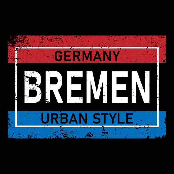 Бременський міський вектор писемності німецькою мовою, його німецька назва Бремен. Німецька назва міста і міське написання. Концепція подорожі. — стоковий вектор