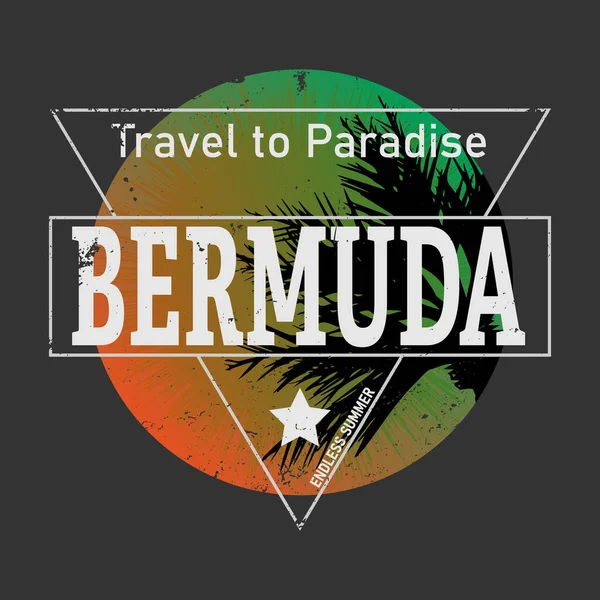 Bermudadreieck Tee-Grafik VECTOR ILLUSTRATION auf dunklem Hintergrund — Stockvektor