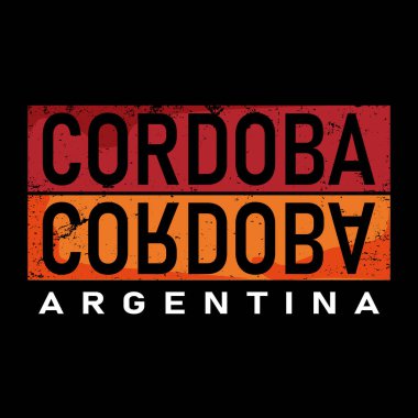 Orijinal tarzda Cordoba Argentina harfleri. Baskı, reklam, kimlik için şehir tipografik yazı tipi
