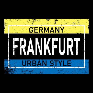 Frankfurt ana vektör harfleri Almanca, Almanca adı Frankfurt am Main. Alman şehir adı ve şehir hecelemesi. Seyahat kavramı.