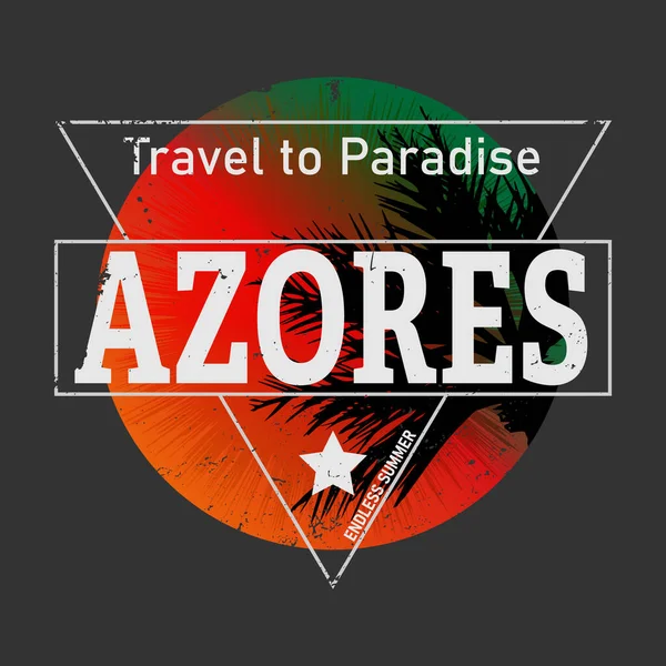 Azores, diseño de texto. Vector. Cartel de tipografía. Utilizable como fondo. — Vector de stock