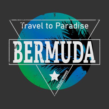 Bermuda üçgeni tee grafik VECTOR ILLUSTRATION koyu arkaplan üzerinde